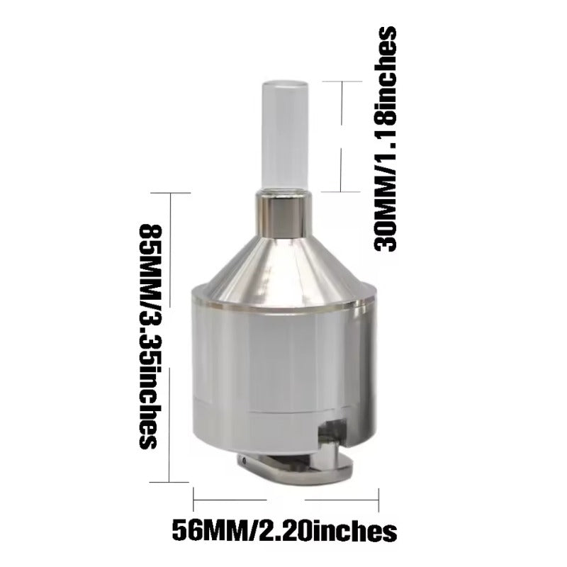 Metal Powder Hand Spice Mill Funnel Food Container Kitchen Tools Herb Grinder Hand Crusher with Glass Snuff Bottle