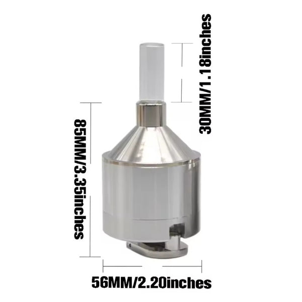 Metal Powder Hand Spice Mill Funnel Food Container Kitchen Tools Herb Grinder Hand Crusher with Glass Snuff Bottle