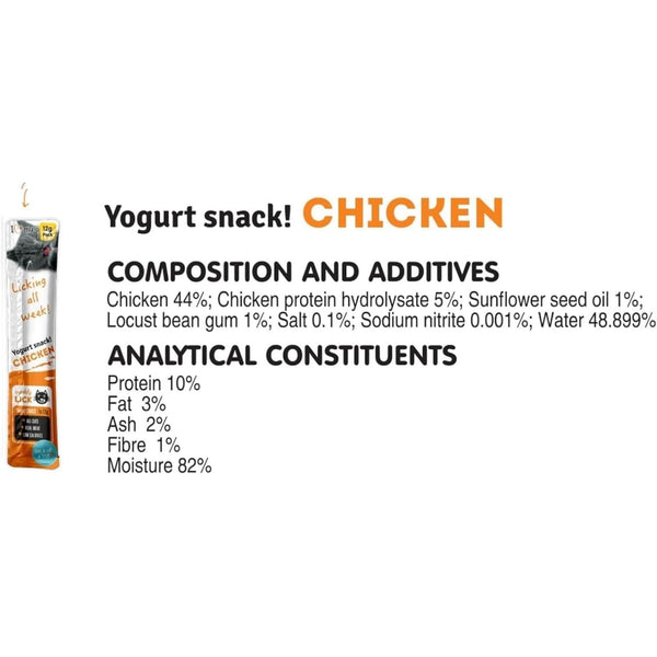 Cat Yoghurt Lickable Treats (25 Pack) Mixed Variety - Chicken, Salmon, Tuna & Shrimp – Creamy Cat Treats Made with Real Meat – 12g Each 4 Flavours