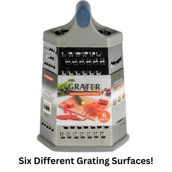 Cheese Grater - Stainless Steel Six Way Grater, 13.6 cm Vegetable Shredder Fruits Slicer