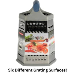 Cheese Grater - Stainless Steel Six Way Grater, 13.6 cm Vegetable Shredder Fruits Slicer