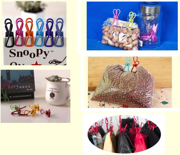 30 Pcs 2 Inch 10 Different Random Colors Chip Clips, PVC Coating High Elasticity Strength Clothes Pins, Food Clips and Bag Clips