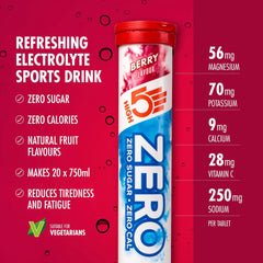 HIGH5 ZERO Electrolyte Tablet - Hydration Tablets Enhanced with Vitamin C - 0 Calories & Sugar Free - Boost Hydration, Performance & Wellness - Berry, 20 Tablets