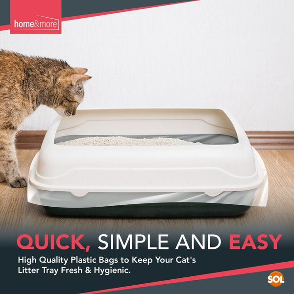 10/120pcs Extra Large Cat Litter Tray Liners (56x70cm) | Durable Disposable Cat Litter Bags XL for Mess-Free Cleaning | Hygienic Cat Tray Protectors for Kittens & Large Cats | Easy-Clean Pet Waste Solution