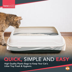 10/120pcs Extra Large Cat Litter Tray Liners (56x70cm) | Durable Disposable Cat Litter Bags XL for Mess-Free Cleaning | Hygienic Cat Tray Protectors for Kittens & Large Cats | Easy-Clean Pet Waste Solution