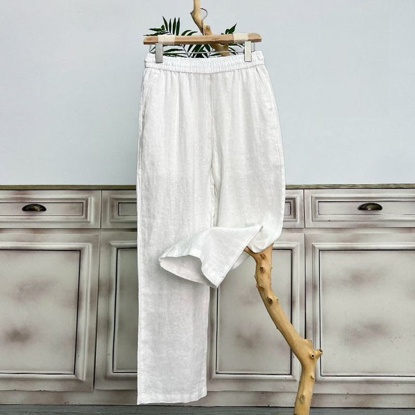 Women's Comfortable Straight-leg Pants - Lightweight Summer Casual Trousers, Wide-leg, Loose-fit, Breathable Straight-leg Pants