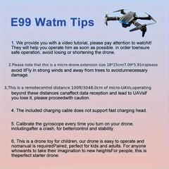 1pc Yethke E99 Drone With Dual Camera | One Key Take Off/Landing, Double Folding Rc Height Hold, Remote Control, Abs Material, 10-12 Minutes Life, Ideal For Beginners And Holiday Gifts
