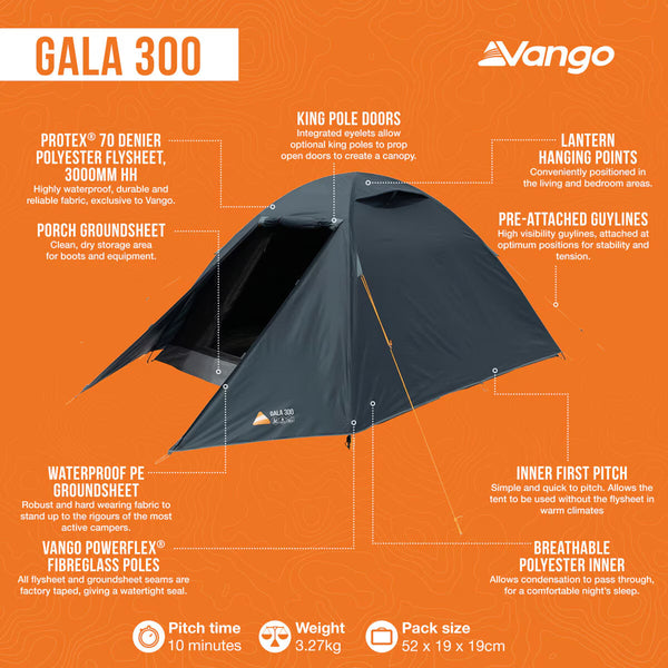 Vango Gala 300 3-Person Dome Tent