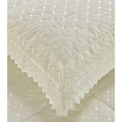 Serenity Stitch Broderie Anglaise Lace Trim | 2 Options Available: 50 X 30Cm Boudoir Cushion & Pair of Pillowcases | Available in 2 Colours | UK Based Brand | Fast Dispatch from UK Fulfillment Centre
