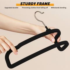2025 Flocked Pants Hangers 20-Pack - Non-Slip Velvet Hangers for Trousers, Slacks & Skirts, Space-Saving Closet Organizers with Non-Slip Clips, Wardrobe Storage Solution for Home & Dorm