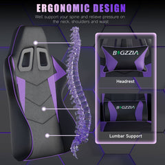 GartistGo Ergonomic Gaming Chair - Gamer Chairs with Lumbar Cushion + Headrest, Height-Adjustable Office & Computer Chair for Adults, Girls, Boys (Without footrest)