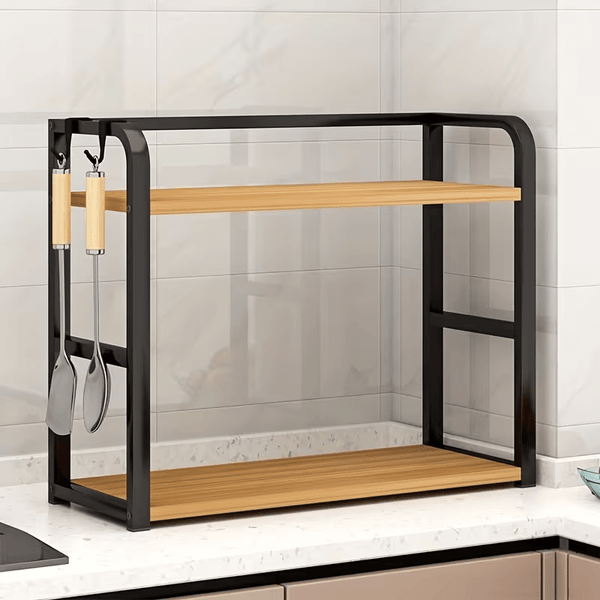 1pc Stainless Steel Multi-Tier Storage Rack - Space-Saving Countertop Spice Shelf Suitable for Kitchen, Bathroom, And Bedroom, Kitchen Storage Rack