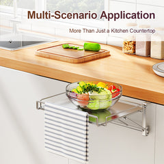 Foldable Cabinet Door Hook Organizer, Countertop Shelf,No Drill Shelf, For Cabinet Pantry Cupboard, Rust-Resistant Design, Easy Installation Space Saving