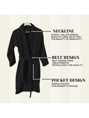 Mens and Ladies Shawl Collar Bathrobe 100% Egyptian Cotton Unisex Shawl Collar Dressing Gown Terry Towelling Bathrobe One Size