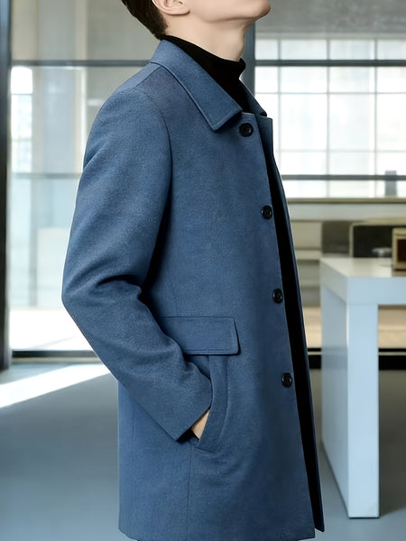 [Wanrenshan OBM] 2025 American Style New Men'S Casual Classic Versatile Solid Color Side Double Pocket Easy Design Handsome Dad Wrinkle-Resistant Non-Iron Single-Breasted Light Luxury Trench Coat