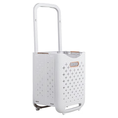 Foldable Newspaper and Magazine Holder with Wheels Multi-purpose Living Room Organisational Basket, Laundry Basket with Wheels Trolley-style Laundry Basket, Hard-wearing and Duration-proven, High Load-bearing Capacity