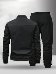 [Maigiqi] Casual Set Men'S Spring Autumn Easy Athletic Two-Piece Outfit Polo Collar Jacket