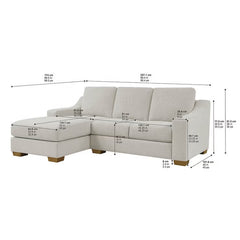Thomasville Dillard Grey Fabric Corner Sofa, Left Hand Facing