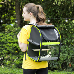 Pecute Breathable Bird Carrier, Outdoor Backpack with Adjustable Tripod, Lightweight and Portable Waterproof Parrot Travel Backpack, Wide View and Shading Cat & Dog Backpack for Hiking