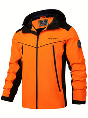 Men's Patchwork Slim-fit Jacket, Suitable for Spring and Autumn Wear, Men's Long-zipper Large-pocket Varsity-style Jacket