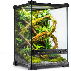 Glass Reptile Terrarium Insect Breeding Tank Vivarium Habitats for Lizards, Horned Frogs, Snakes, Spiders Reptile Glass Terrarium Tank Amphibians Box (Horizontal)