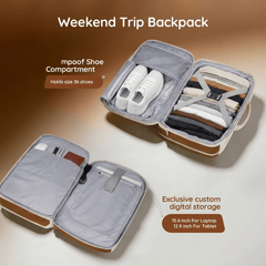 Expandable Travel Backpack 35-40L, EasyJet Cabin Size Carry On Rucksack 17×12.2×7in (43×31×18cm), Anti-Theft Lock & Luggage Strap, With Makeup Pouch