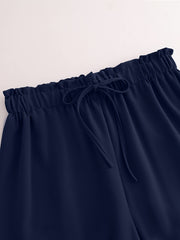 3pcs Set, Standard Size Women'S Long Pants, Wide-Leg Trousers, Solid Color, Casual, Vacation Style