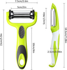 Potato Peeler for Kitchen, Julienne Vegetable Peeler,3 Pieces Stainless Steel Professional Peelers, Non-Slip, Suitable for Peeling for Potato, Apples, Carrots, Cucumber and Various Veg and Fruits