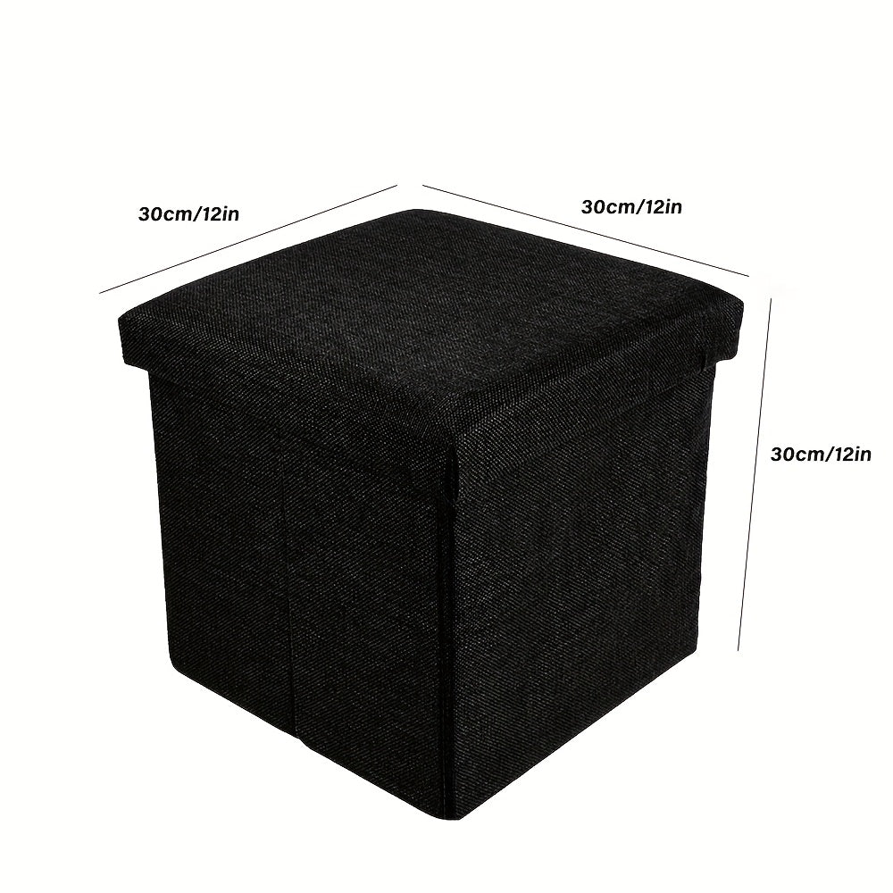 Gray Collapsible Storage Ottoman for Makeup, Seating, And Footrest Purposes