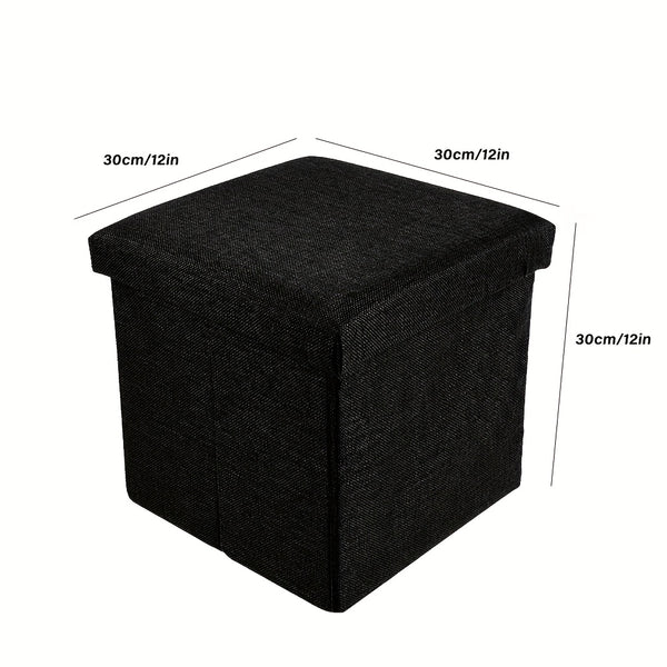 Gray Collapsible Storage Ottoman for Makeup, Seating, And Footrest Purposes