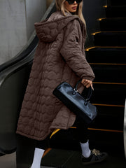 Popular Autumn/Winter Fashion Casual Streetwear Women's Long Hooded Padded Coat