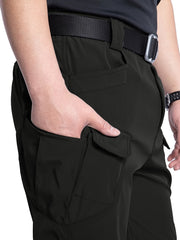 2pcs Men'S Tactical Cargo Pants, Multi-Pocket Casual Style, Elasticity Composite Fabric, Breathable, Suitable for Casual Outing, Hiking, Outdoor Sports, Worn by Middle-Aged And Elderly, Spring And Autumn Style (Belt Excluded)