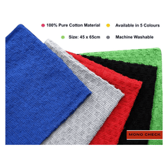 Pack of 2 Cotton Mono Terry Tea Towels – Egyptian Mono Check, Super Absorbent, Soft & Durable – Hotel Quality Kitchen Dish Cloths TT ‎65cm x 46cm approx