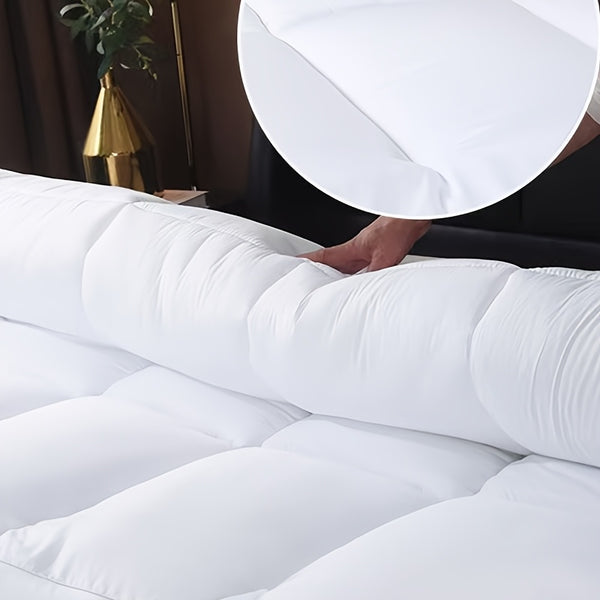 Luxury Mattress Topper Extra Thick 4-Inch/ 10cm Deep | Fitted Bed Mattresses Toppers with Soft Fiber | Single Double King Super King Small Double Sizes UK Bedding Size
