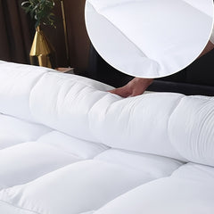 Luxury Mattress Topper Extra Thick 4-Inch/ 10cm Deep | Fitted Bed Mattresses Toppers with Soft Fiber | Single Double King Super King Small Double Sizes UK Bedding Size