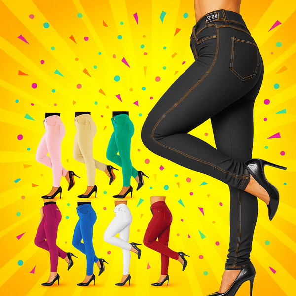 Women’s High-Waisted Stretch Jeans LOOK Jeggings Slim Fit Skinny Denim Trousers – Comfortable, Soft, Pull-On Elastic Waist Pants for Shaping Body Contour, Casual Everyday Wear, Lightweight, Breathable, Stretchy Jean Leggings, Fashion Essentials, Slimming