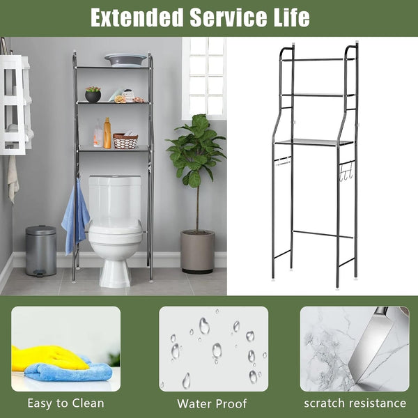 3 Tier Over Toilet Storage Rack Bathroom Laundry Washing Machine Shelf Organizer