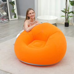 1PC Orange Spherical Inflatable Sofa, Large Inflatable Sofa, Equipped with Manual Inflation Pump, Suitable for Use in Living Room/veranda/bedroom, Size 100*100*58.5cm
