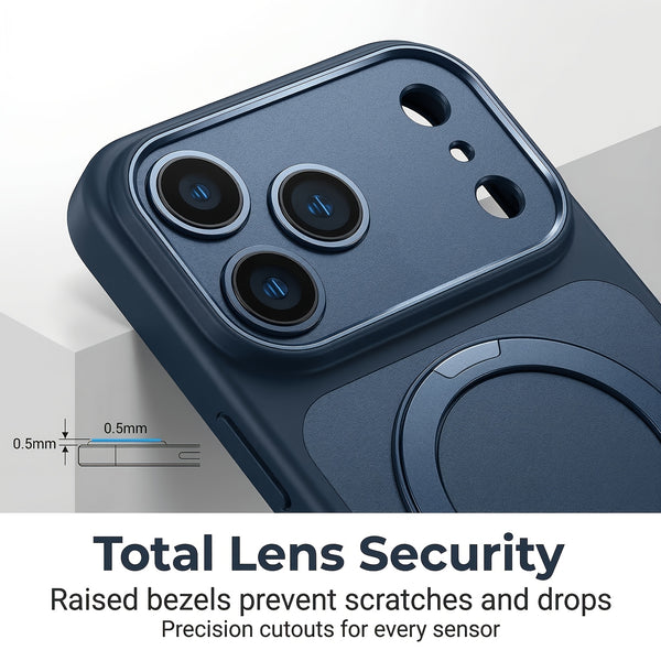 Phone Case: Luxury Magnetic Shock-resistant Phone Case for The iPhone 17 Pro Max, Featuring A Stand and Glass Lens Protection