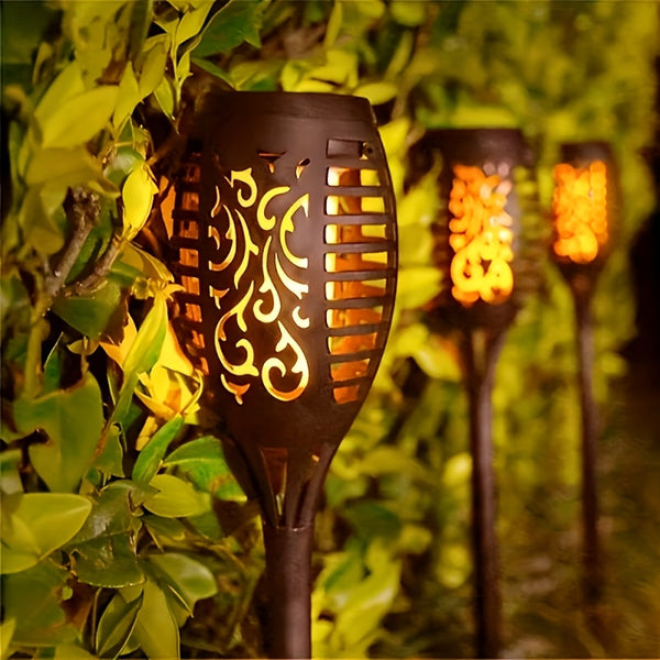 6/8/12pcs Solar Torch Lights Outdoor, Light with Vivid Dancing Flickering Flames for Landscape Garden Pathway, Auto On/Off, for Christmas Decor, Ideal for Christmas Gift