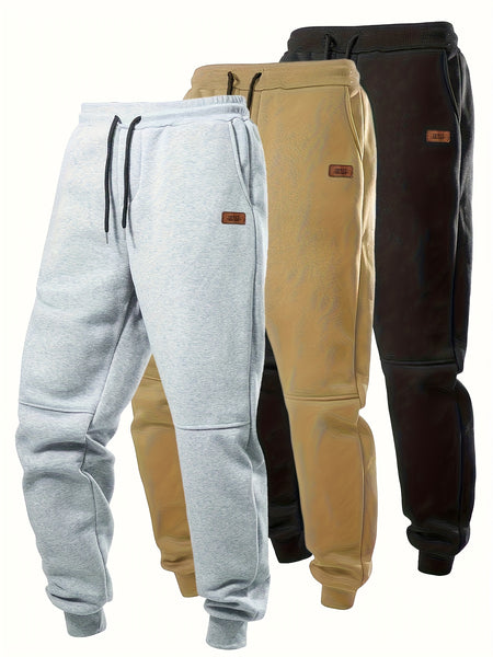 3pcs 3-Pc Men'S Autumn And Winter Sports Casual Pants, Men'S Autumn And Winter Warm Casual Pants, Men'S Autumn And Winter Running Pants, Autumn And Winter Outdoor Pants, Jogging Outdoor Sports Pants Warm And Thickened, Great Gift