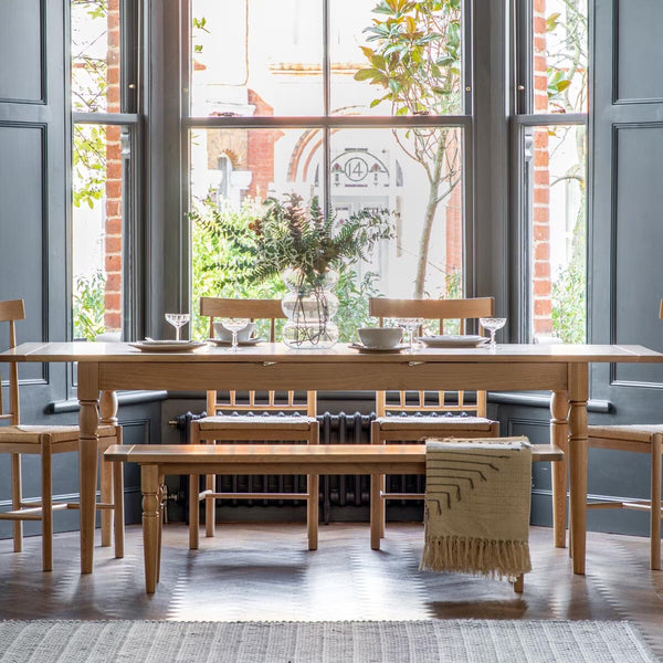 Gallery Eton Oak Extending Dining Table, Seats 6-8