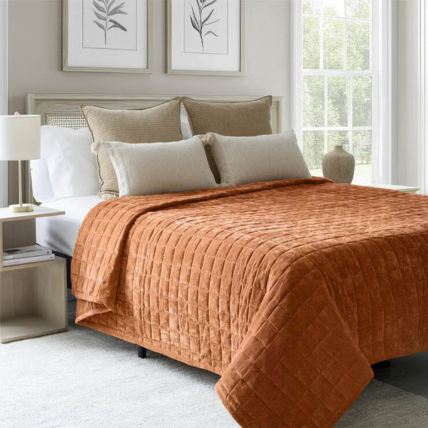 Safdie Crushed Velvet Throw in 4 Colours, 234 X 244 Cm