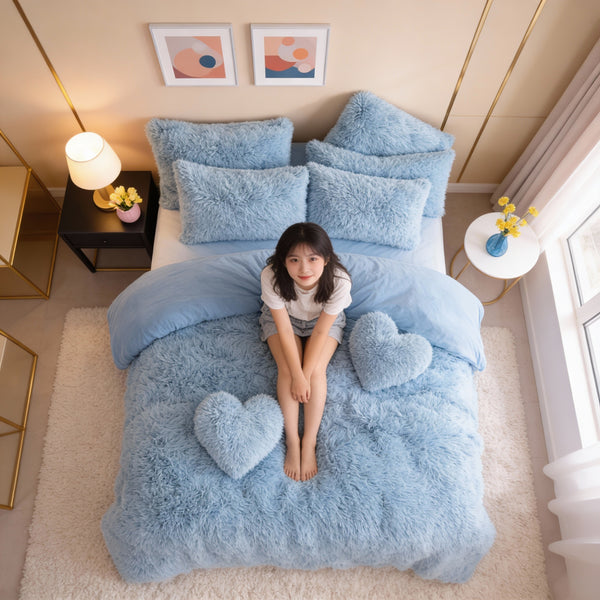 Super Plush Shaggy Fur Duvet Cover Set 3pcs | Ultra Soft Luxury Bedding for Winter | Warm, Cozy & Hotel-Grade Comfort | Premium Faux Fur Bed Set for Deep Sleep & Stylish Bedrooms