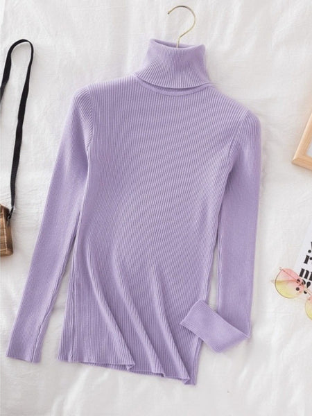 3PACKS Women Slim Fit Turtleneck Long Sleeve Top Basic Solid Color Fitted Pullover Daily Casual Fashion Outfits
