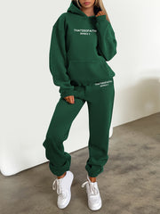 Fashionable Set of Sweatshirt And Long Pants with Letter Prints for Women