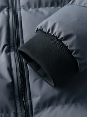 Winter New Style Padded Jacket Men'S Solid Color Fleece Coat Trendy Fashion Hooded Thickened Youth Clothes Casual Padded Coat Men