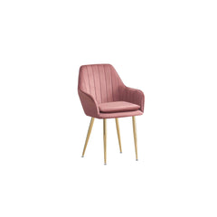 MOF Velvet Dining Chairs Kitchen Chairs Living Room Chairs with Sturdy Metal Legs Reception Chairs with Backrest and Padded Seat