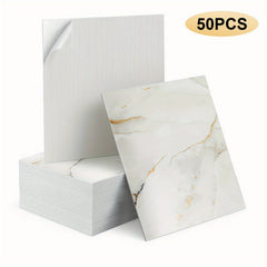 50pcs of 3D Marble Wall Tile Wallpaper, Self-Adhesive Foam Wall Panels, Perfect for Home Decor Wall Stickers. They Are Easy to Peel, Stick, Clean, And Cut, Making Them Ideal for Renovating Bathrooms