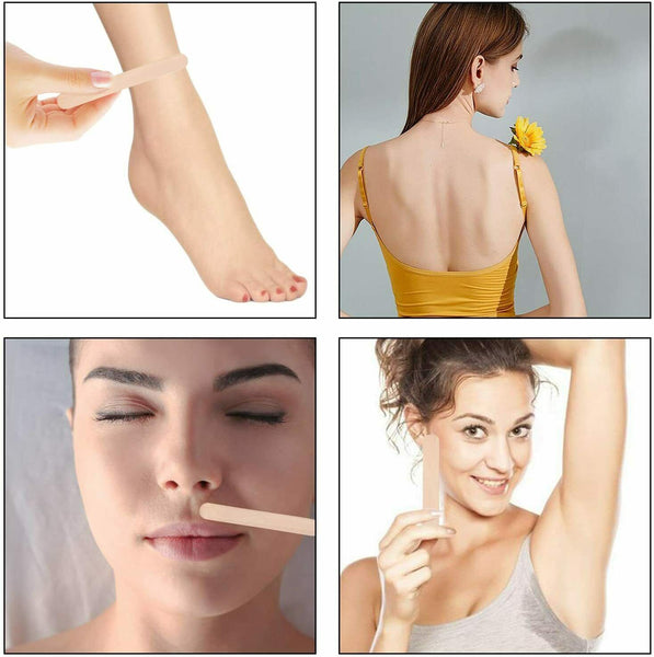 100pcs Wooden Waxing Sticks Spatulas For Hair Removal Smooth Applicator Sticks For Face Body And Eyebrow Wax